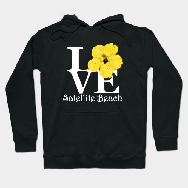 Satellite Beach LOVE Yellow Hibiscus Hoodie by SatelliteBeach